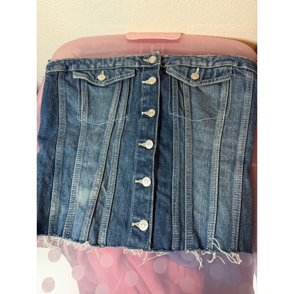 zara denim top size xl
